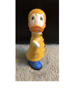 Walt Disney Donald Duck In Yellow Raincoat Hand Painted Ceramic Figure S... - $29.99