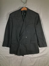Nordstrom Dress Coat Men&#39;s L 44-46 Black/Light Brown100% Wool Padded Sho... - $33.05