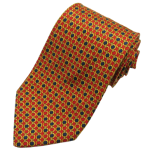 The Custom Shop Men&#39;s Printed Silk Tie Circle Links Pattern Made in USA Red - £11.00 GBP