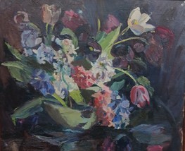 1930s Floral Still Life Original Oil on Canvas- Philadelphia Ten? - £359.71 GBP