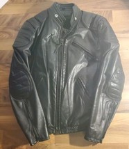 Vintage BROOKS Leather Jacket Sportswear Sz 38 Men&#39;s Biker Black USA - $148.49