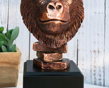 Rainforest Silverback Gorilla Head Bust Statue in Bronze Electroplated F... - $53.95