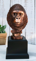 Rainforest Silverback Gorilla Head Bust Statue in Bronze Electroplated F... - £42.99 GBP