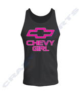PINK CHEVY BOWTIE LOGO WOMEN WHITE COTTON TEE TANK TOP SIZE ADULT UP TO 2XL - £10.74 GBP