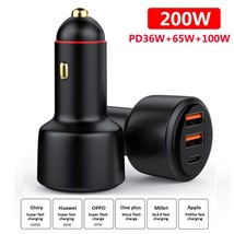 200W USB PD Car Charger 3port Super Fast Charger2.0 100W 65W SuperCharge QC3.0 F - £87.70 GBP