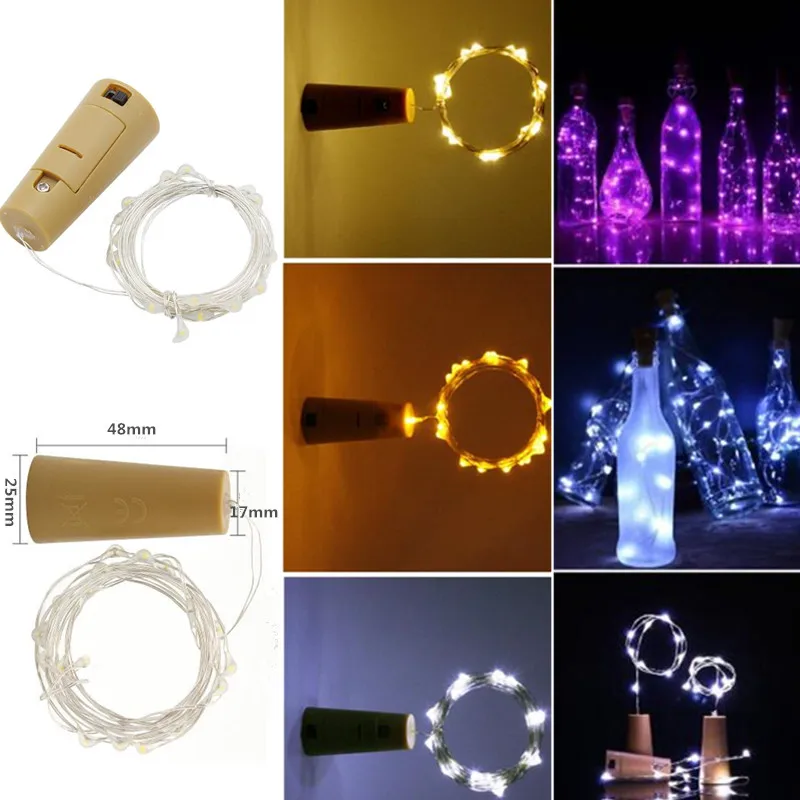 2M LED Gar Copper Wire Corker String Fairy Lights for Gl Craft Bottle New Year/C - £119.87 GBP