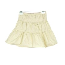 Ralph Lauren Girls 4T Skirt Ruffles Belt Loops Cotton Solid Beige A-Line - £11.79 GBP