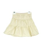Ralph Lauren Girls 4T Skirt Ruffles Belt Loops Cotton Solid Beige A-Line - £11.79 GBP