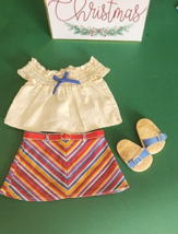 American Girl Doll Julie&#39;s 2011 Summer Skirt Set ~ No Headband, EUC - £34.18 GBP