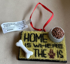 Hallmark NEW “Home Is Where The  Is” DOOR MAT Christmas Ornament Dog-bone/Bowl - £15.95 GBP