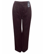 Womens Ex M&amp;S Bitter Chocolate Pure Linen Blend wide Leg trouser Size 18... - $23.17