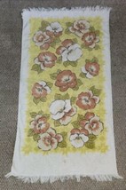 Vintgae Cannon Towel Bath Flowers Floral Pansy 41x22 inches Classic Fringe - $298.05 MXN