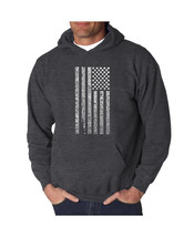 La Pop Art Men&#39;s Word Art Hoodie - Anthem in Dark Grey-4XL - $28.88