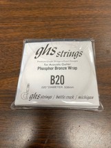6 x GHS B20 .020 Diam Phosphor Bronze Wrap Acoustic Guitar Strings NEW - £7.44 GBP
