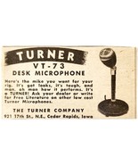 1947 Turner Company VT-73 Desk Microphone Advertisement Vintage Instrume... - $371.04 MXN