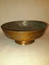 Vintage Brass Islamic Turkish Bowl Footed Rustic Primitive Shabby Chic - £26.01 GBP