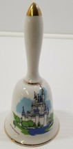 N) Walt Disney World Souvenir Bell Cinderella&#39;s Castle Porcelain White Gold - £5.54 GBP