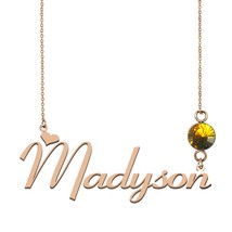 Nayeli name necklace, Pink name necklace, Madyson Name Necklace Best Christmas G - £13.36 GBP