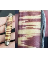 vintage pocket knife MYSTERY MAKER striped 2 blade ESTATE SALE great scales - €28,30 EUR