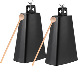 2 Pack 8 Inch Cow Bell with Stick, Cowbells Noise Makers with Handle, Metal Cowb - £25.14 GBP
