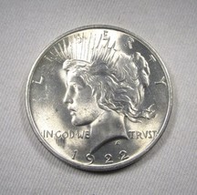 1922 Silver Peace Dollar CH UNC Coin AN306 - $48.51