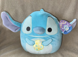 Disney 10” Squishmallow Blue STITCH Holding An Easter Egg- NWT - 2023 - £23.88 GBP