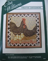 Vintage Elsa Williams Needlepoint Kit Chickens Rhode Island Reds 14.5&quot; Square - £31.46 GBP