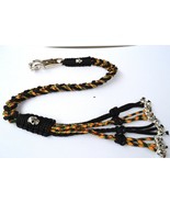 550 Paracord Motorcycle Biker Whip Get Back whip Metal Skulls 36&quot; ORANGE... - $29.99