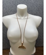 Whale Tail Hand-Carved Wooden Orca Suede String Pendant 18&quot; Necklace KG JD - $40.43 CAD