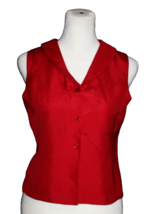 Talbots Women&#39;s Vest Size 4 4P Petite Silk &amp; Wool Blend Button Down Red - £17.69 GBP