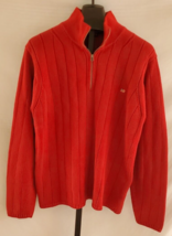 Polo Jeans Co Ralph Lauren red Cotton Zipper Tab Sweater Mens Size XL - $24.74
