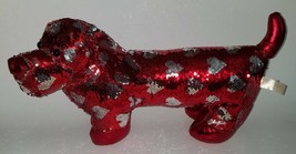 Magic Reverse Sequin Red Silver Heart Plush Dachshund Weiner Dog Valenti... - $32.62
