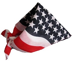 American Flag Bandana Patriotic Stars and Stripes Red White and Blue Fly... - £7.18 GBP