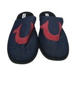 Mens True Religion Bedroom House Slippers Denim Red Logo Large 11-12 - $232.76 MXN
