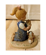 Vintage Denim Days By Homco 1985 Porcelain 4&quot; Figurine Little Girl With ... - $20.40 CAD