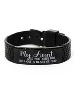 Funny Aunt Black Shark Mesh Bracelet, My Aunt is Not Only Hot, She - £19.54 GBP