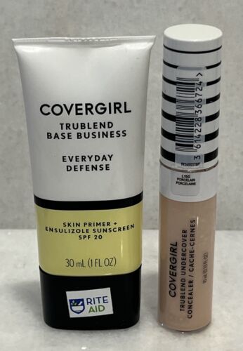 Covergirl Trublend Base Business Primer &amp; Undercover Concealer L150 Porc... - $11.88
