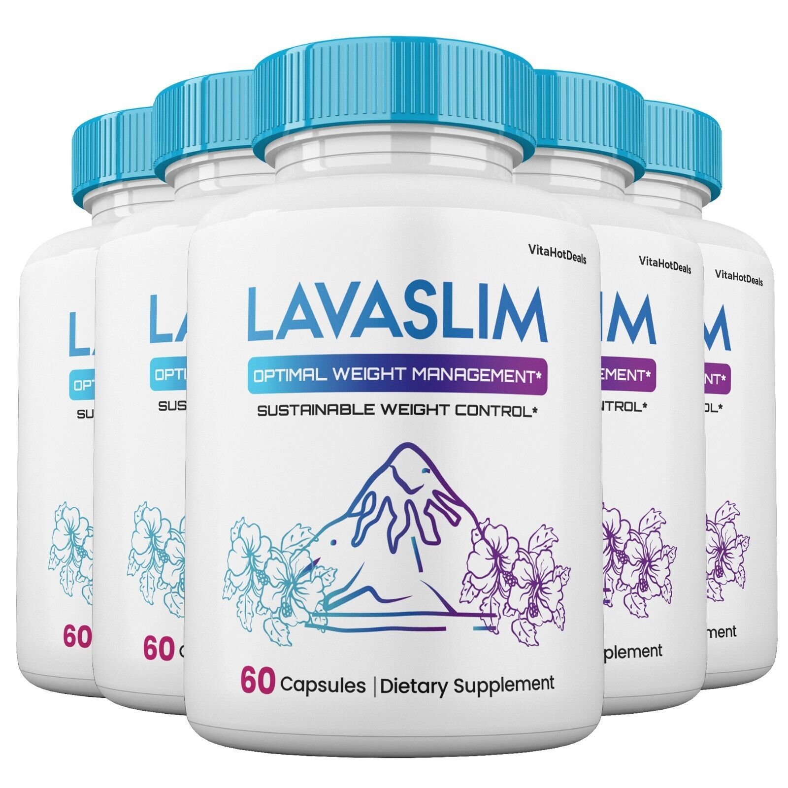 5 Pack LavaSlim Capsules, Max Strength, Lava Slim Supplement for Men and Women