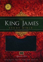 King James Study Bible, Second Edition, Bonded Leather, Black or Burgundy - £39.96 GBP