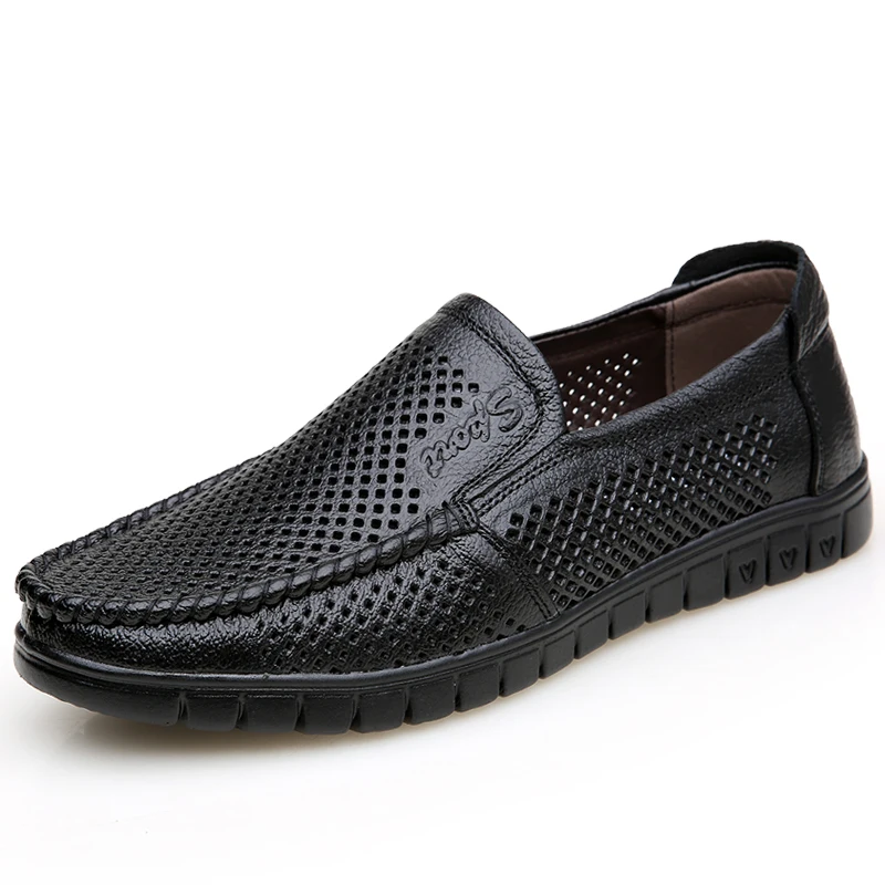 Genuine leather Men Loafers Summer Men Dress Shoes Handmade Sneakers Cas... - $48.70