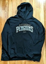 Reebok Pittsburgh Penguins Mens Hoodie Sweater Black Gold Hand Pouch Embroidered - £11.01 GBP