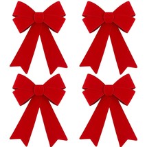 4 Pack Red Christmas Wreath Bows 18 X 12 Inches Christmas Bows Decoratio... - £21.20 GBP