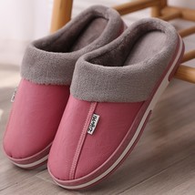 women Waterproof Leather Soft Bottom Slippers Unisex Outdoor Cotton Shoe... - £15.75 GBP