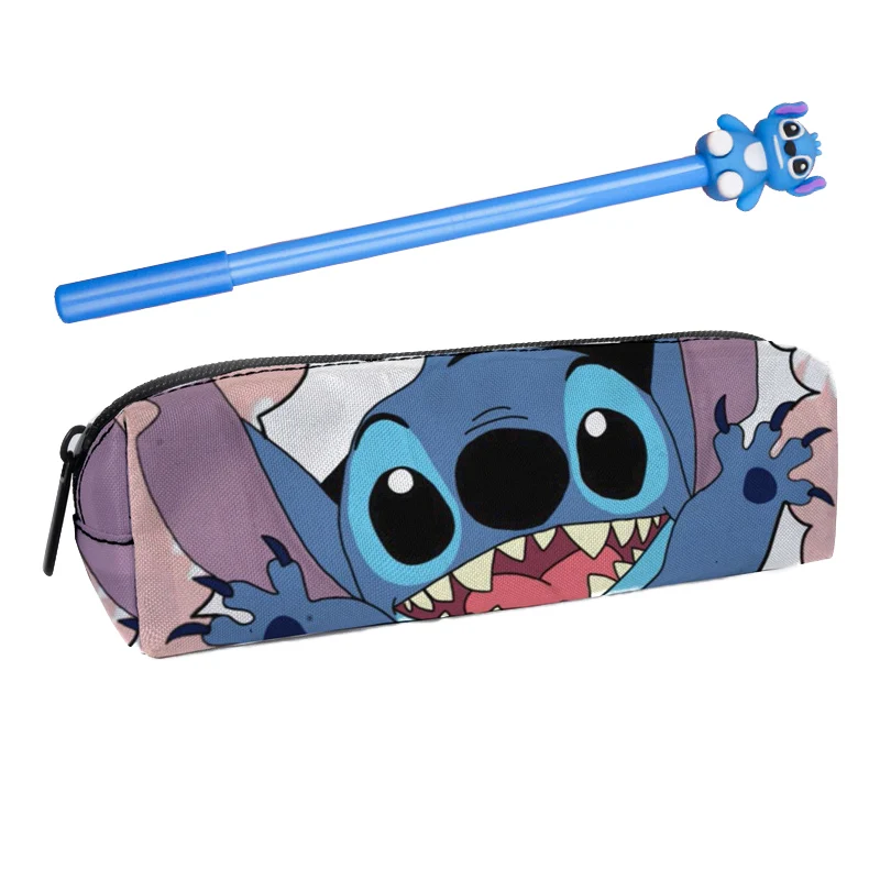 Disney Anime Lilo Stitch Pencil Case pen set Kawaii Stitch Print Pen Bag -1 - $80.21 MXN
