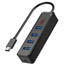KAWAU H302C 15cm High-Speed Type-C Hub Adapter 4 USB3.0 Docking Station ... - $6.84