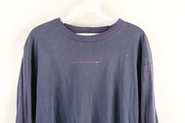Vtg 90s Nike Mens L Thrashed Travis Scott Mini Swoosh Finishline T-Shirt Blue - £46.40 GBP