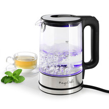 MegaChef 1.8 Quart Glass and Stainless Steel Electric Tea Kettle - $71.58