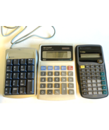 Lot Of 3 Calculators Sharp EL-334, Texas Instruments Tl-30XA, Number Board - £8.16 GBP
