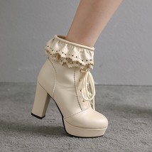 Plus Size 45 New Fashion High Heels Boots Women Sexy Platform Ankle Boots For Wo - £66.21 GBP