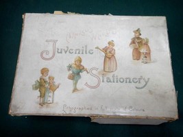 Antique Victorian Juvenile Stationery Paper BOX-only Marcus Ward Child Cover Art - £19.45 GBP